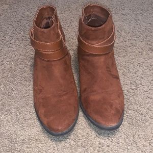 Brown soft ankle boots